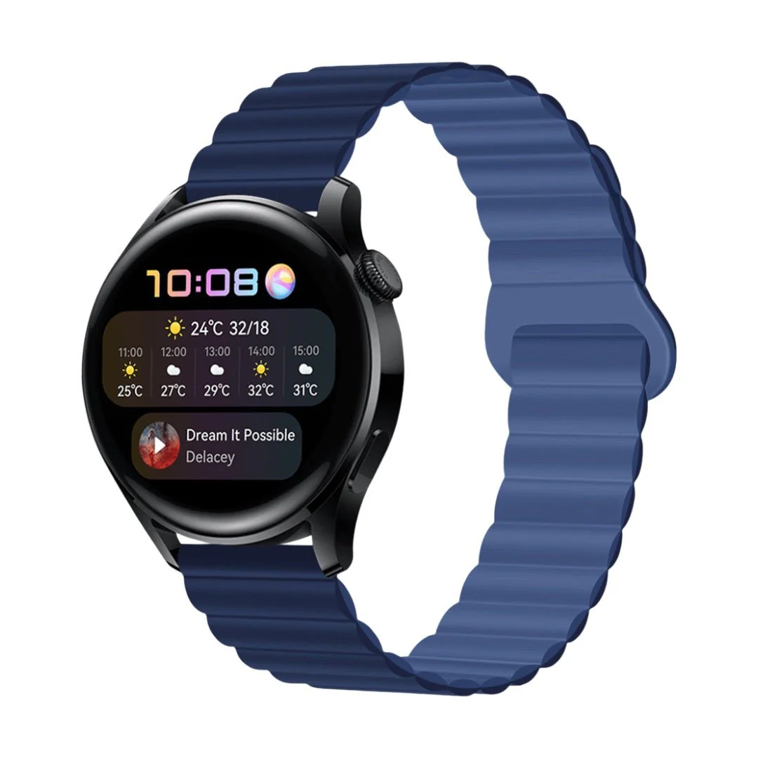 Bracelet Garmin Watch Quick Release et Ice Watch en silicone magnétique 20mm 22mm, confort ajustable pour montre connectée, style moderne et couleurs bicolores, modèle Vald – Image 6